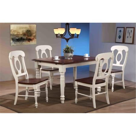 Sunset Trading Butterfly Leaf Dining Table Set with Napoleon Chairs 5 Piece DLU-ADW3660-C50-AW5PC